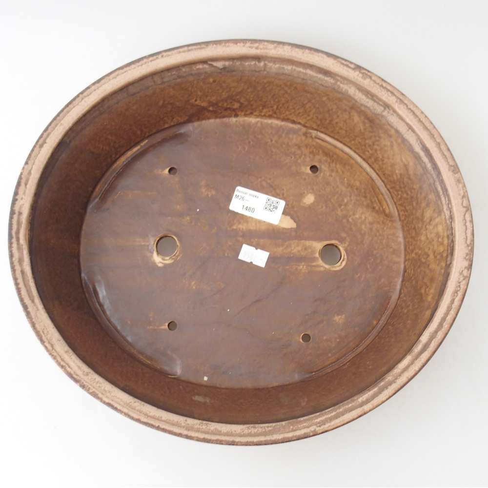 Ceramic bonsai bowl 32 x 29 x 7,5 cm, colour beige