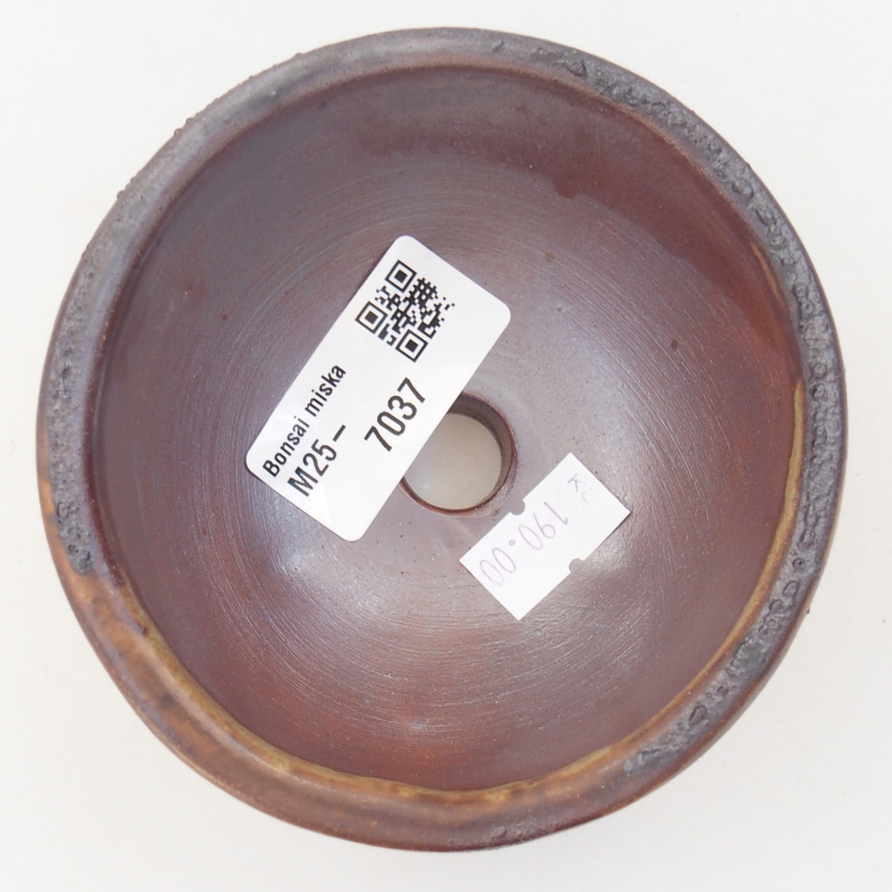 Ceramic bonsai bowl 9,5 x 9,5 x 5 cm, brown