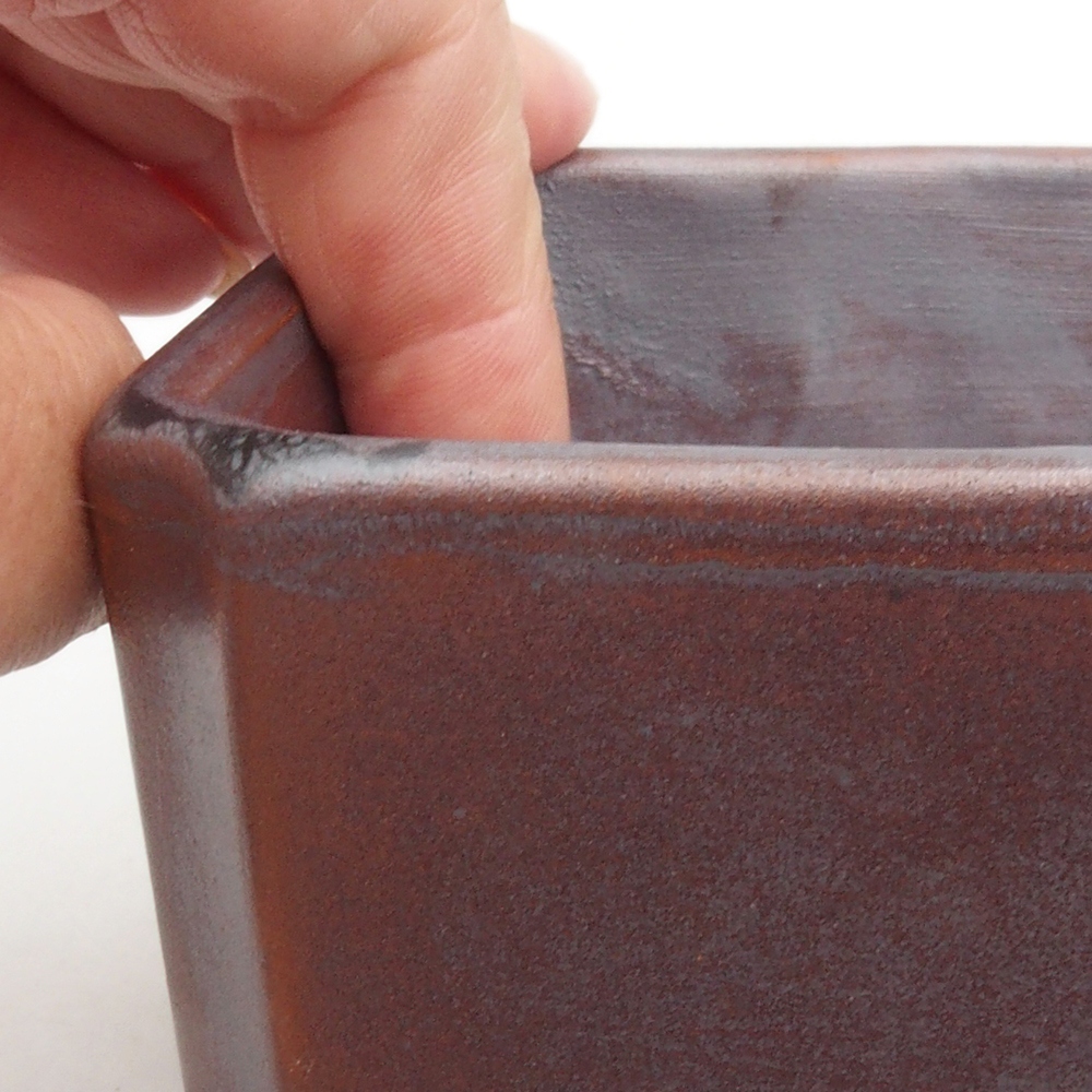 Ceramic bonsai bowl 9,5 x 9,5 x 7 cm, color metallic