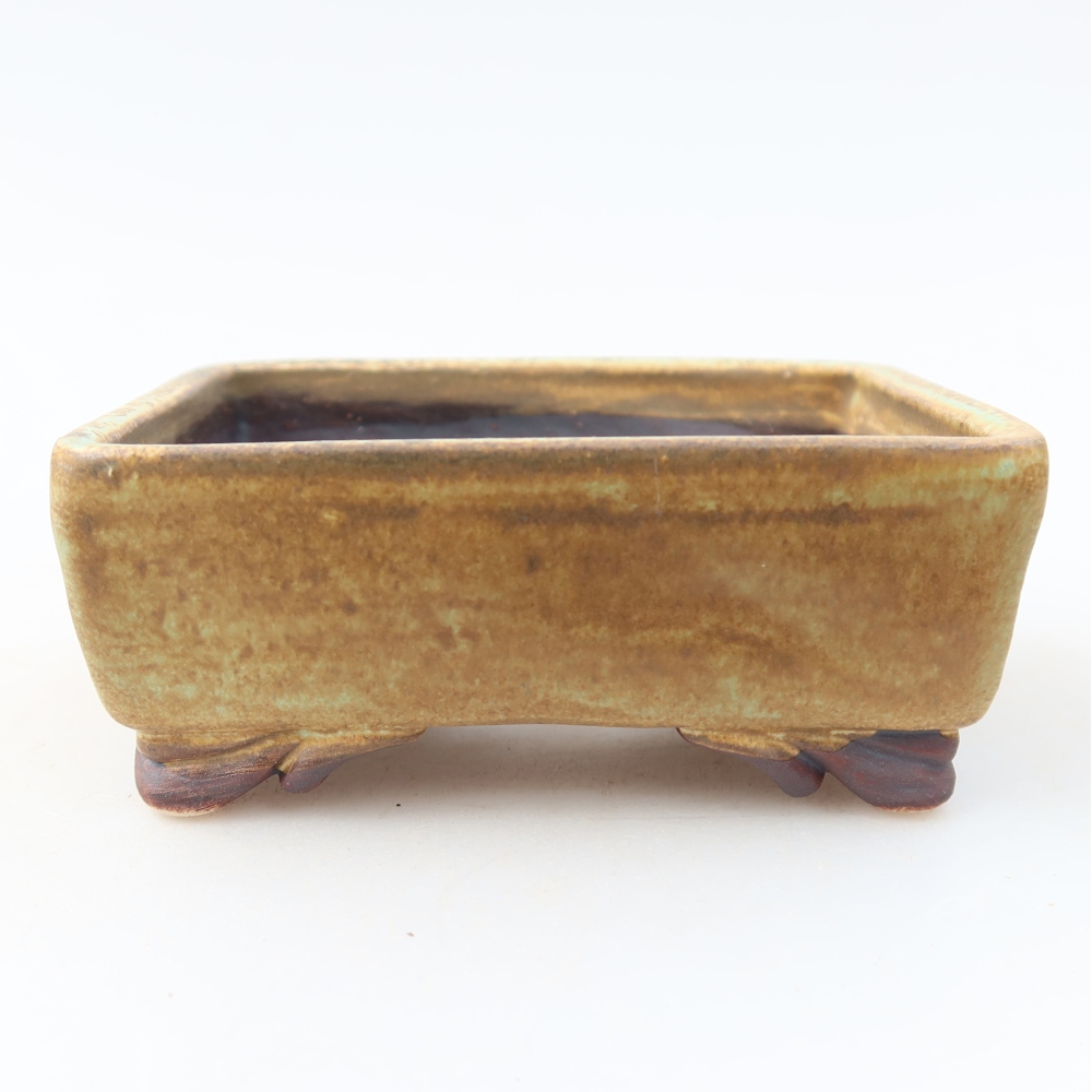 Ceramic bonsai bowl 10 x 8 x 4 cm, green