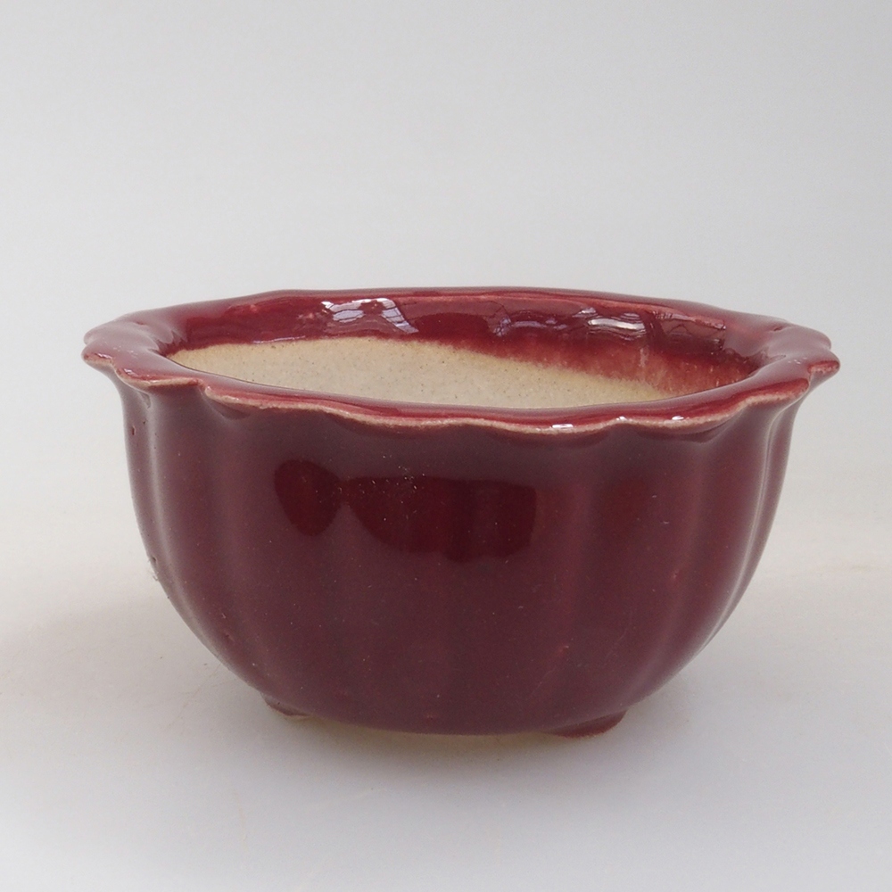 Mini bonsai bowl 6,5 x 6,5 x 3,5 cm, color burgundy