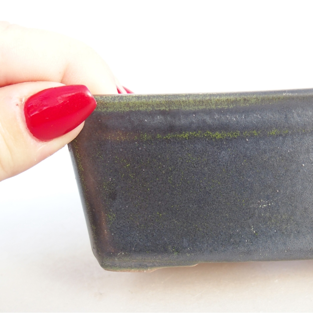 Ceramic bonsai bowl 11,5 x 8,5 x 4,5 cm, grey