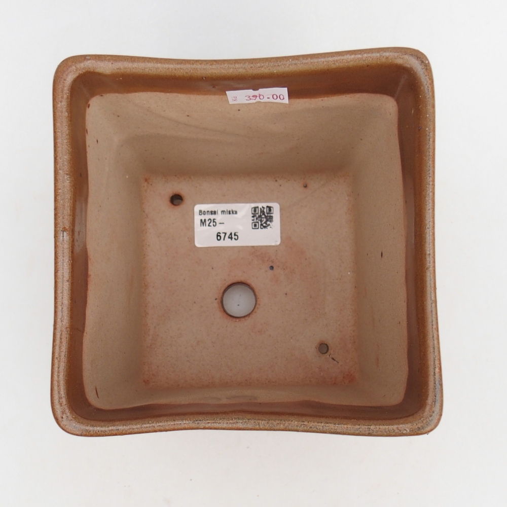 Ceramic bonsai bowl 13 x 13 x 13,5 cm, brown