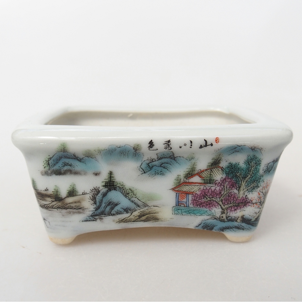 Mini bonsai bowl 8 x 6,5 x 3,5 cm, white