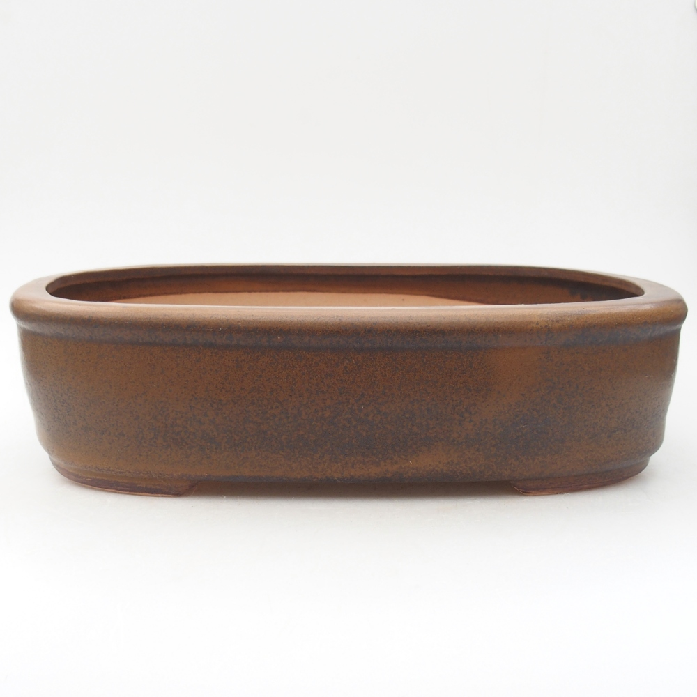 Ceramic bonsai bowl 32 x 25 x 8 cm, brown
