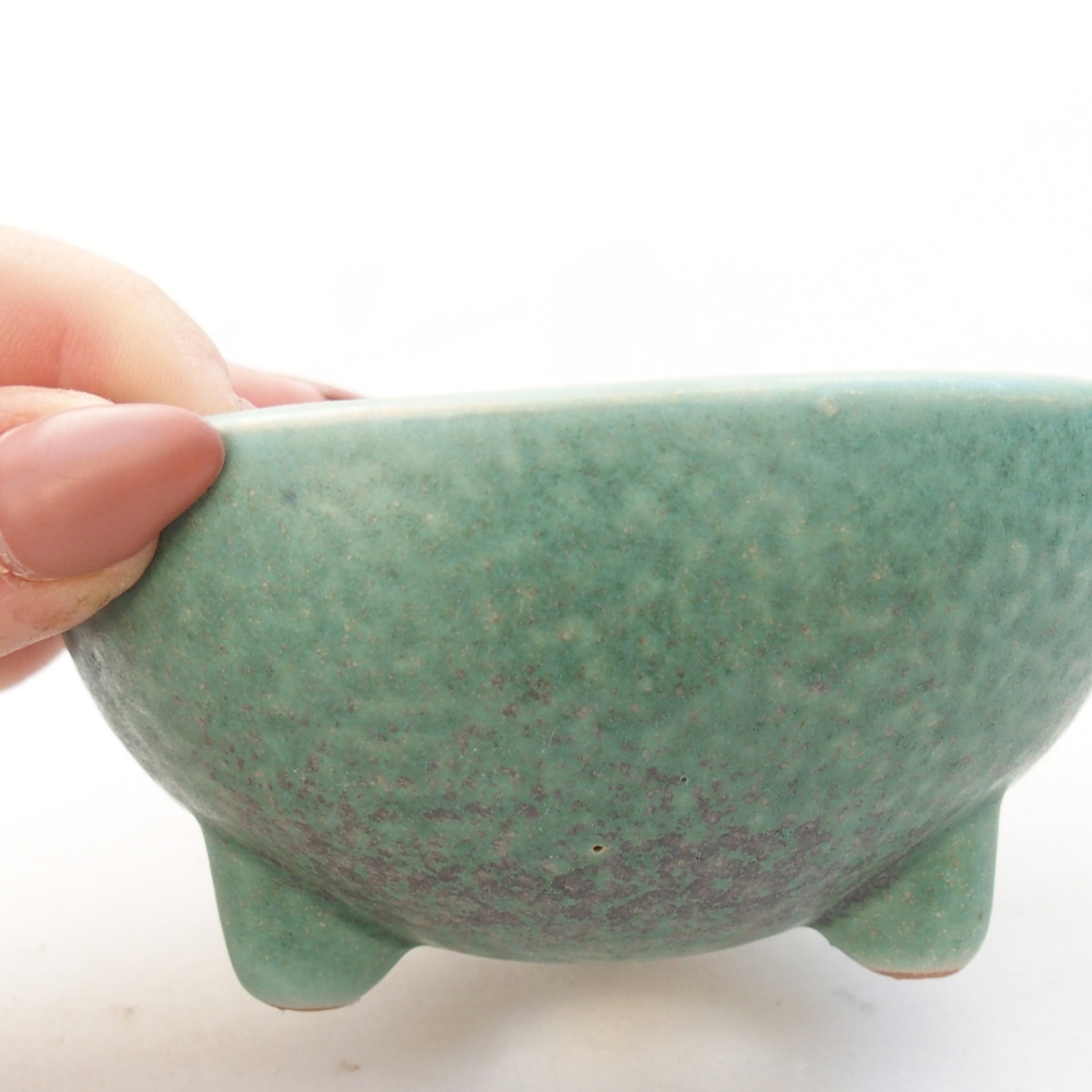 Ceramic bonsai bowl 9,5 x 9,5 x 5 cm, green
