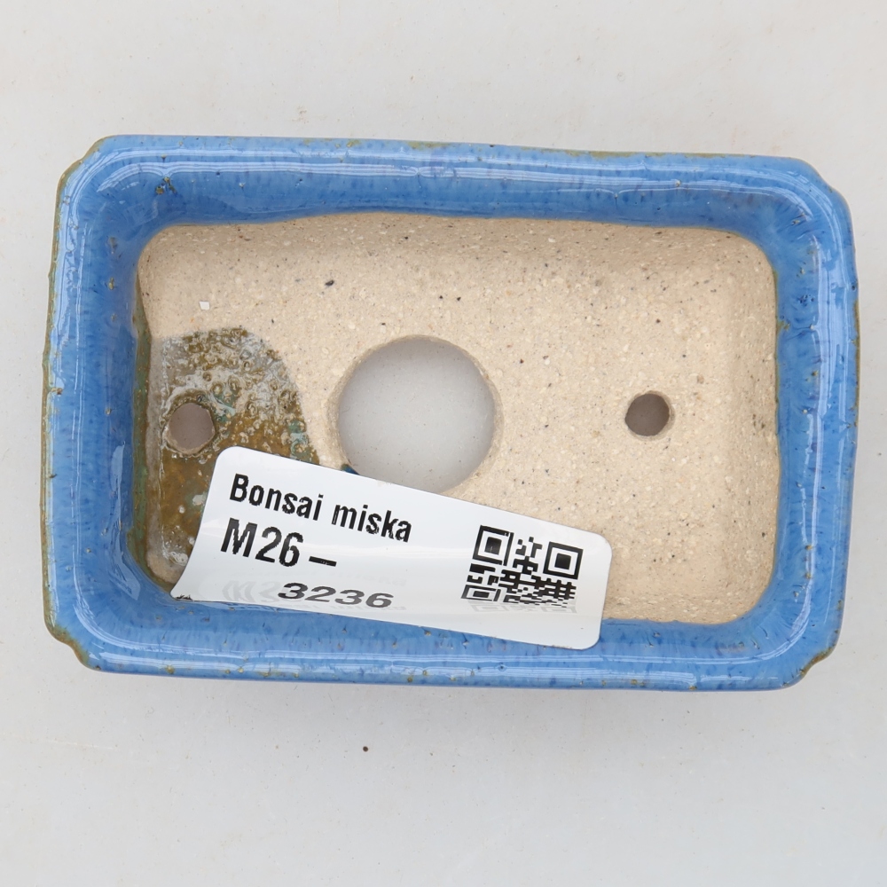 Ceramic bonsai pot, 7 x 5 x 2 cm, blue
