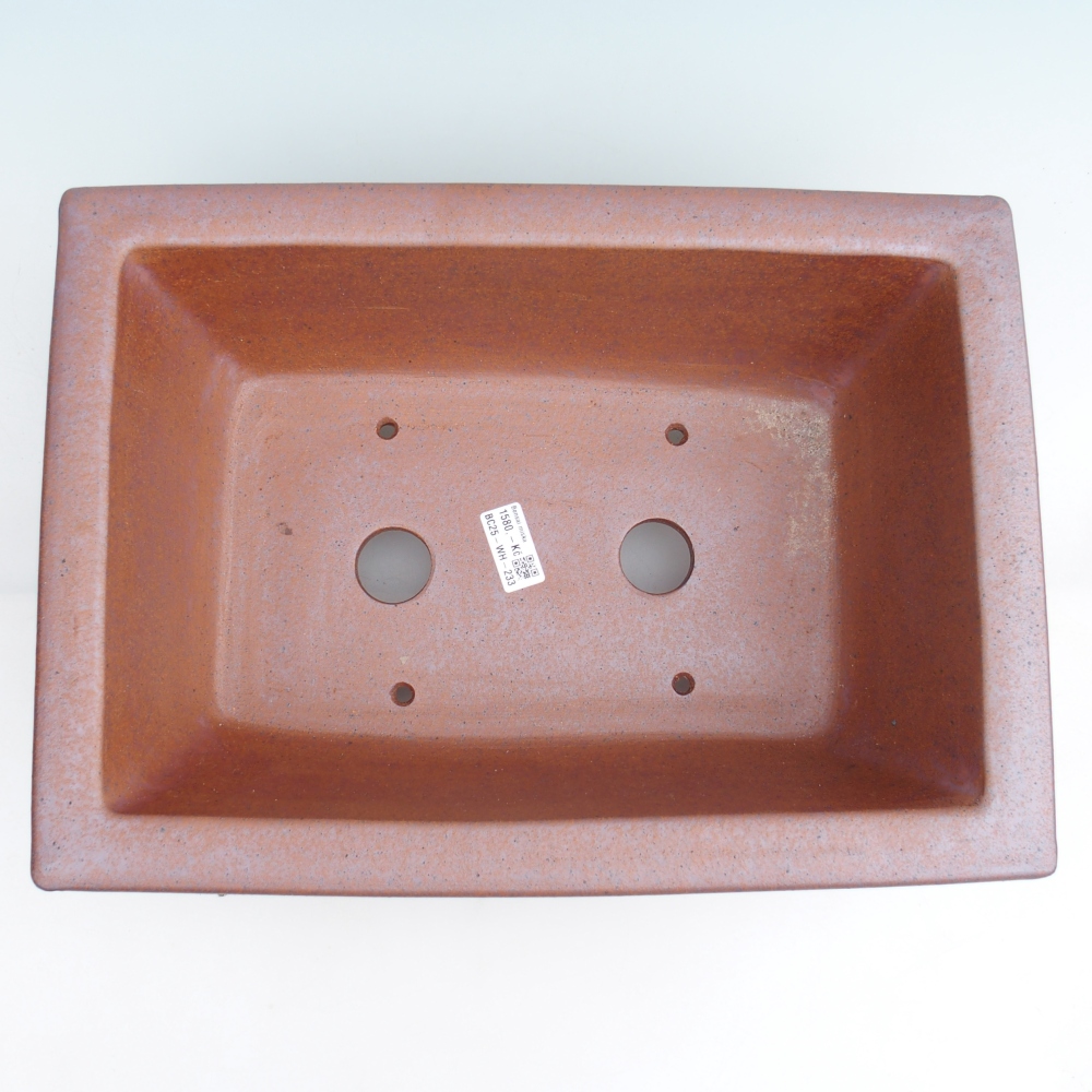 Ceramic bonsai bowl 41 x 29,5 x 13,5 cm, metal colour