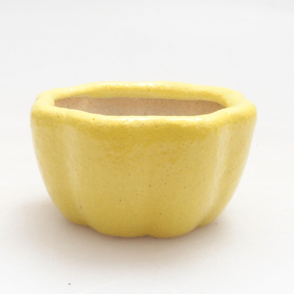 Ceramic bonsai bowl 3,5 x 3,5 x 2 cm, yellow
