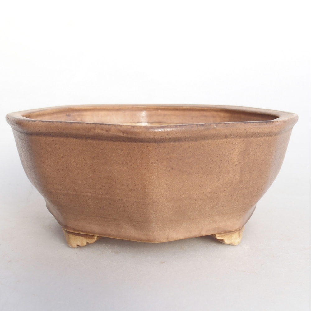 Ceramic bonsai bowl 21 x 19 x 4 cm, brown