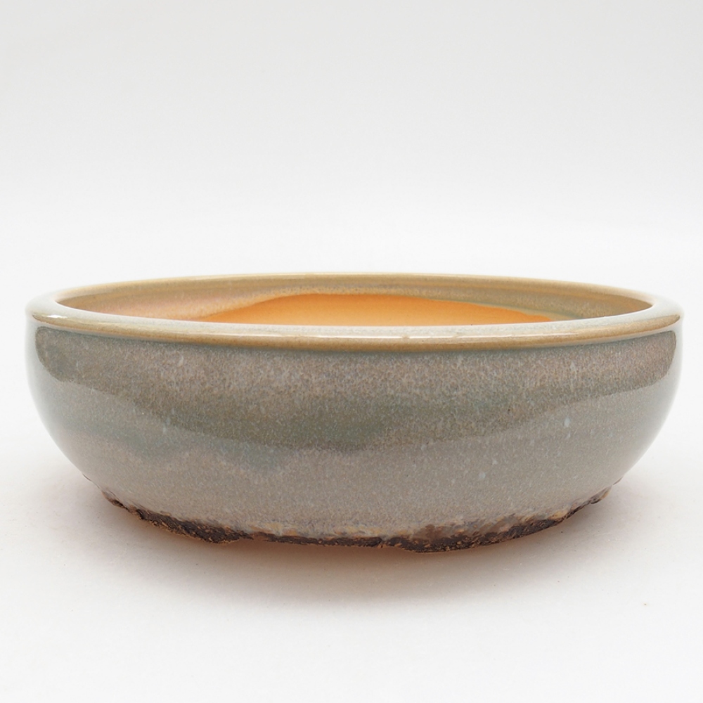 Ceramic bonsai pot 18 x 18 x 6 cm, green