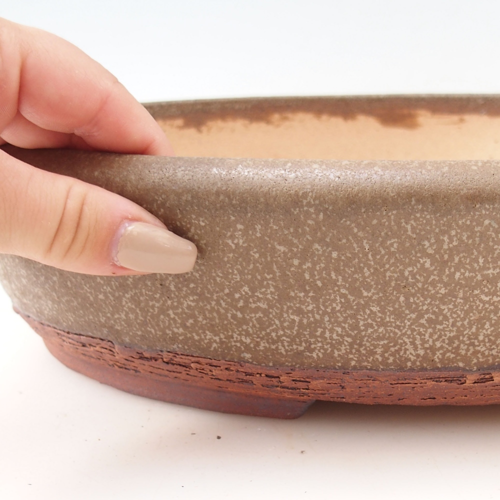 Bonsai bowl 33 x 24,5 x 7,5 cm , colour brown