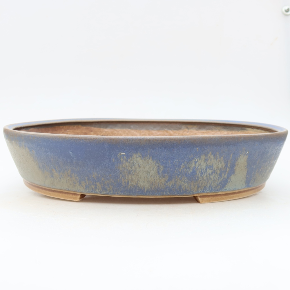 Ceramic bonsai pot, 32 x 28 x 6.5 cm, blue