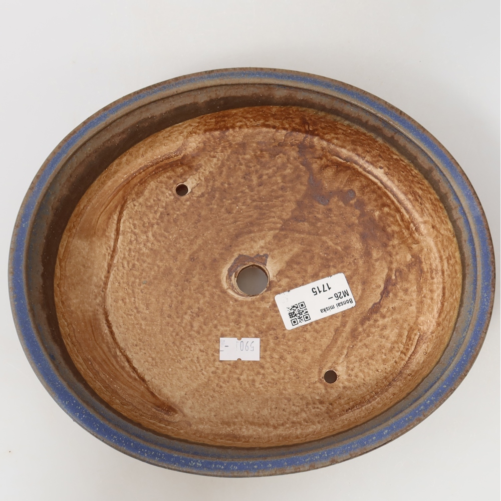 Ceramic bonsai bowl 24 x 21 x 5 cm, colour blue