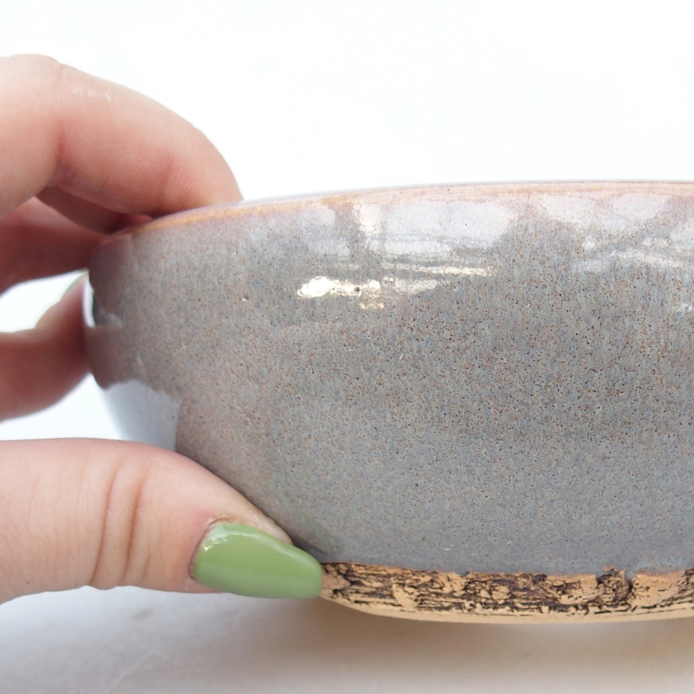 Ceramic bonsai bowl 15,5 x 15,5 x 5,5 cm, grey