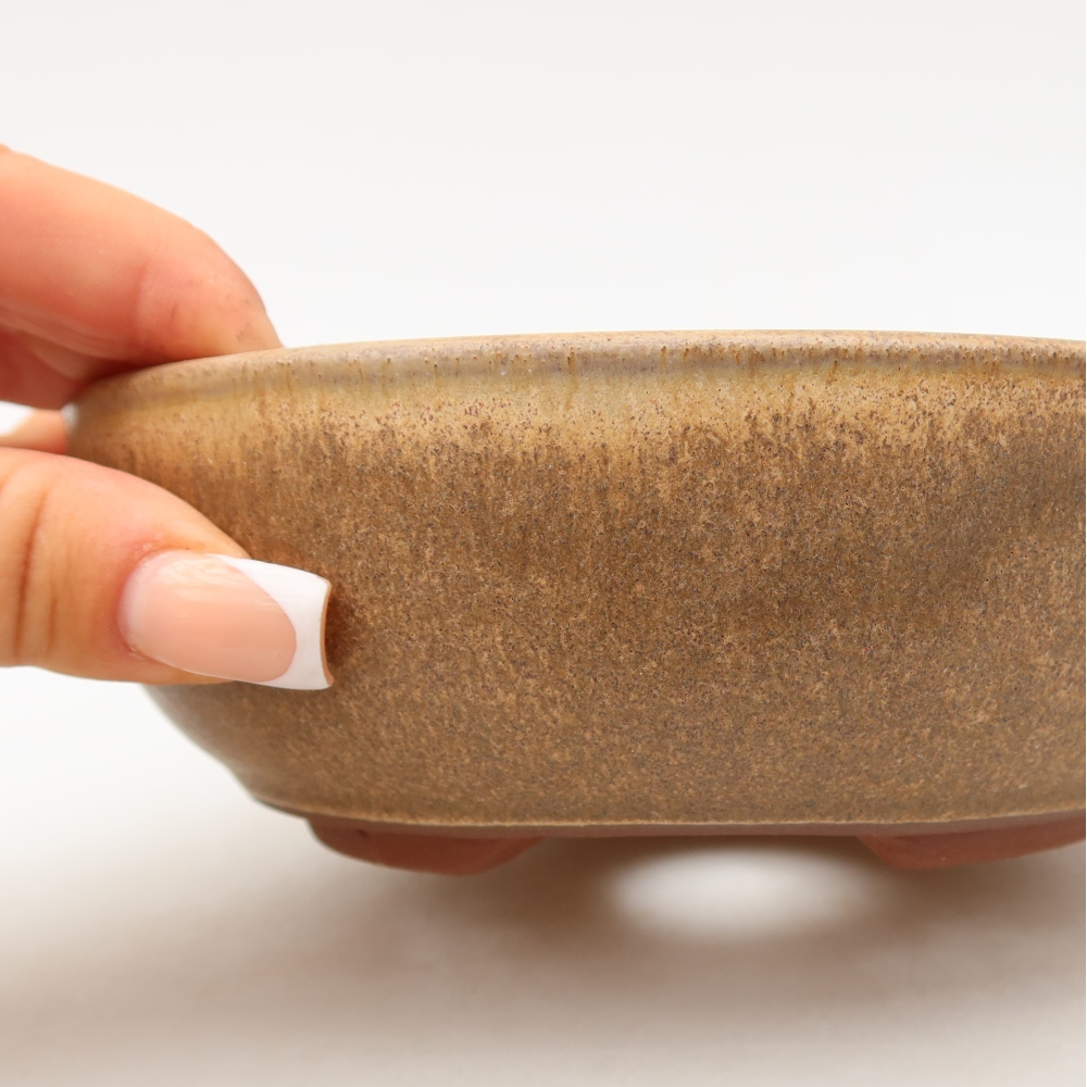 Ceramic bonsai bowl 15 x 15 x 5 cm, brown