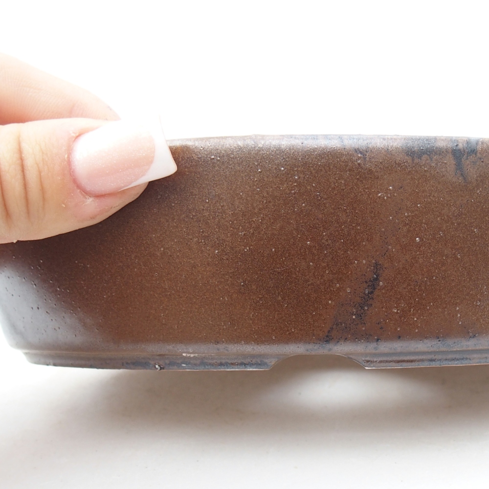 Ceramic bonsai bowl 16,5 x 11,5 x 4,5 cm, brown