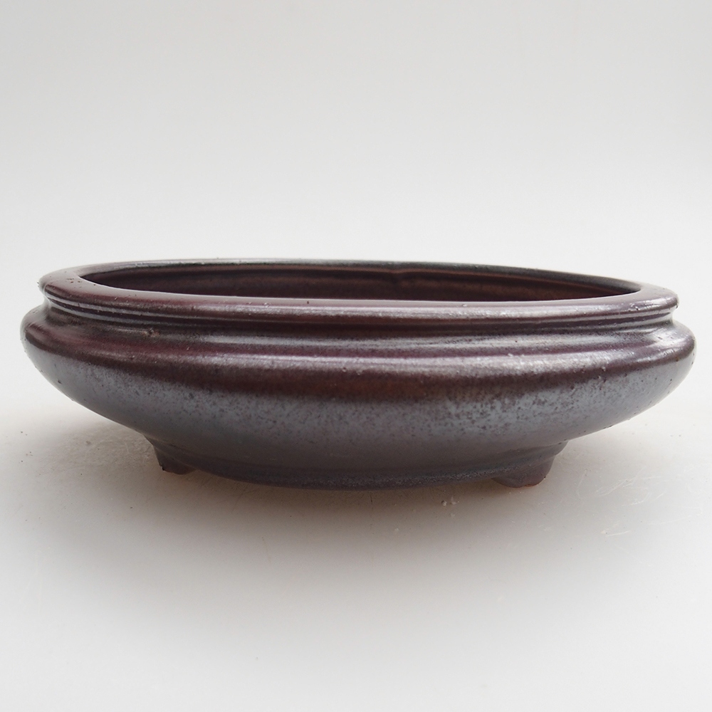 Ceramic bonsai bowl 15 x 15 x 4,5 cm, brown