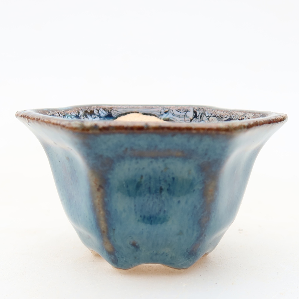 Ceramic bonsai pot, 5.5 x 5 x 3 cm, blue