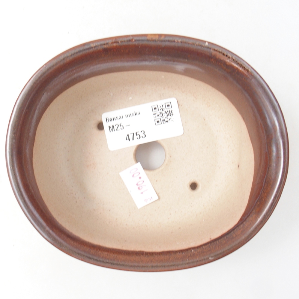 Ceramic bonsai bowl 12 x 10 x 5,5 cm, color brown