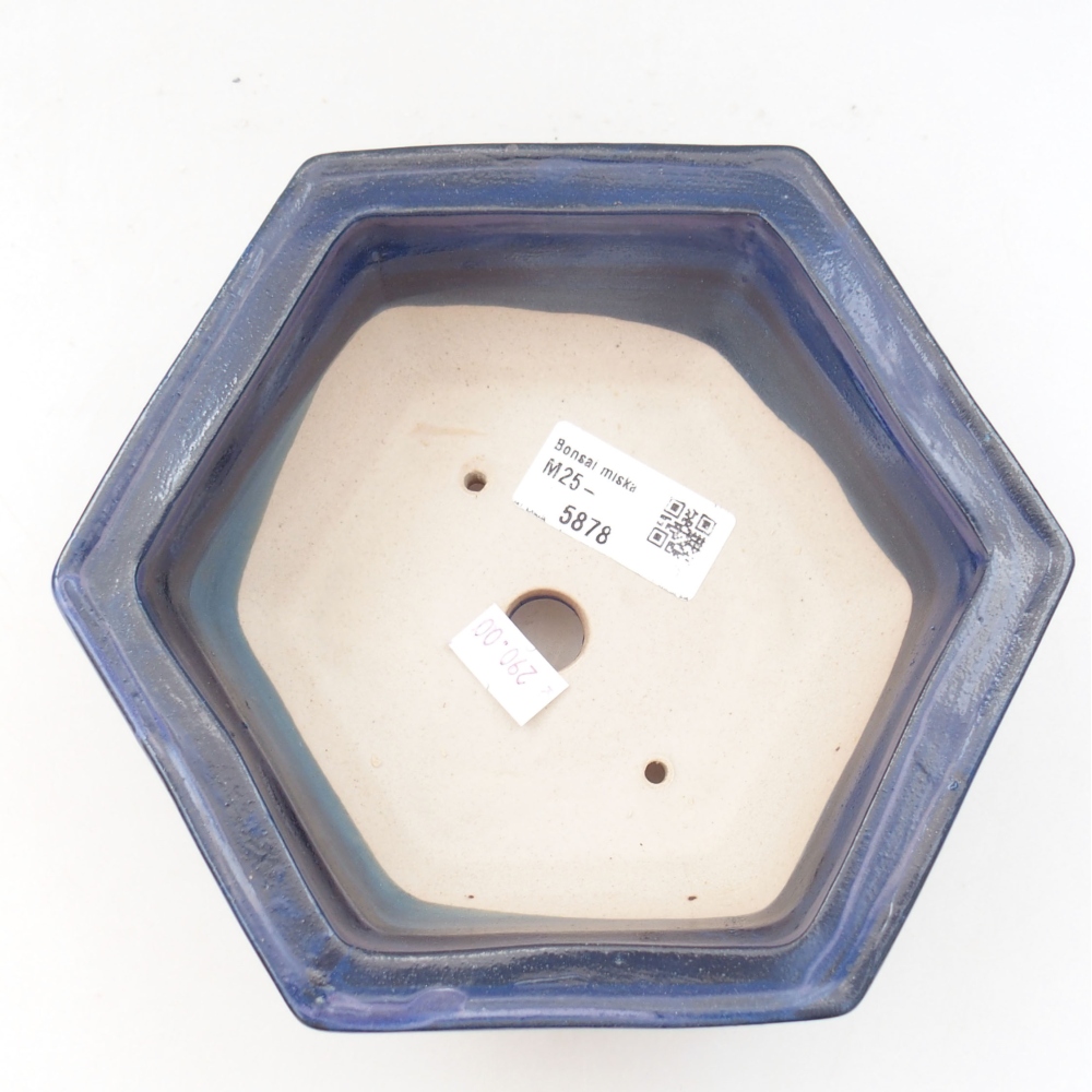 Ceramic bonsai bowl 17 x 15 x 6 cm, color blue