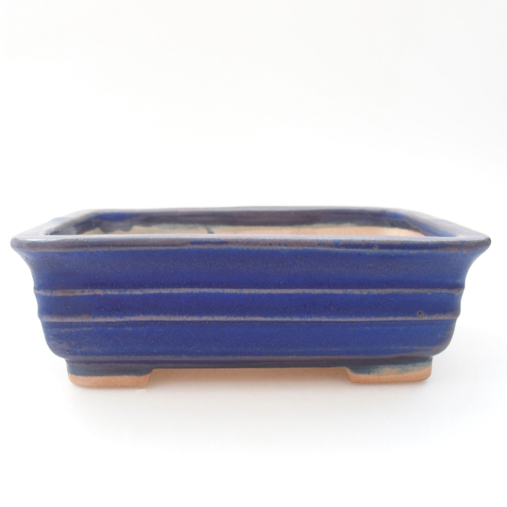 Ceramic bonsai bowl  13,5 x 9,5 x 4,5 cm, color blue
