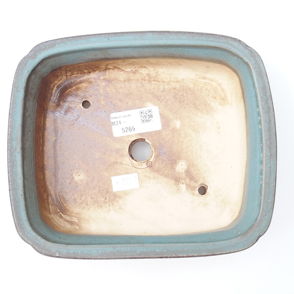 Ceramic bonsai bowl 19,5 x 16,5 x 6 cm, color blue