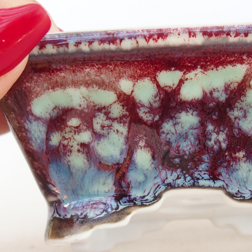 Mini bonsai bowl 8,5 x 7,5 x 4 cm, burgundy