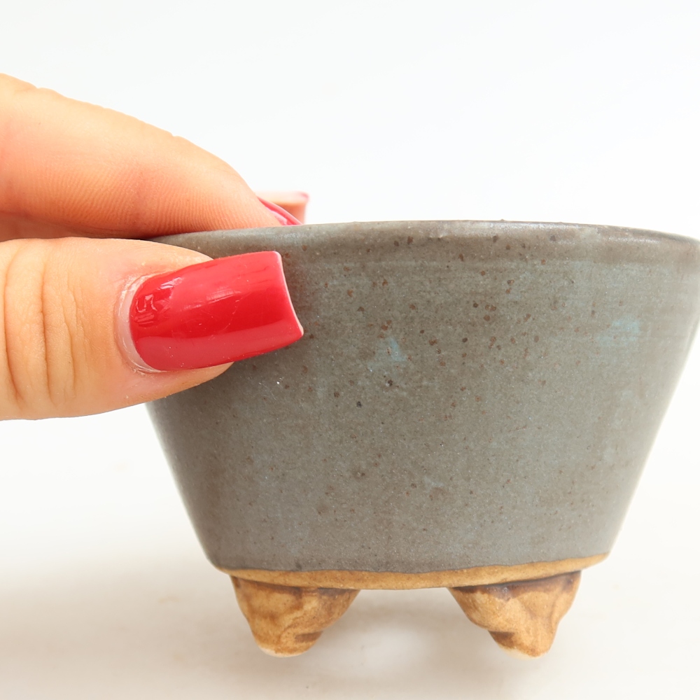 Ceramic bonsai bowl 8,5 x 8,5 x 5 cm, colour blue