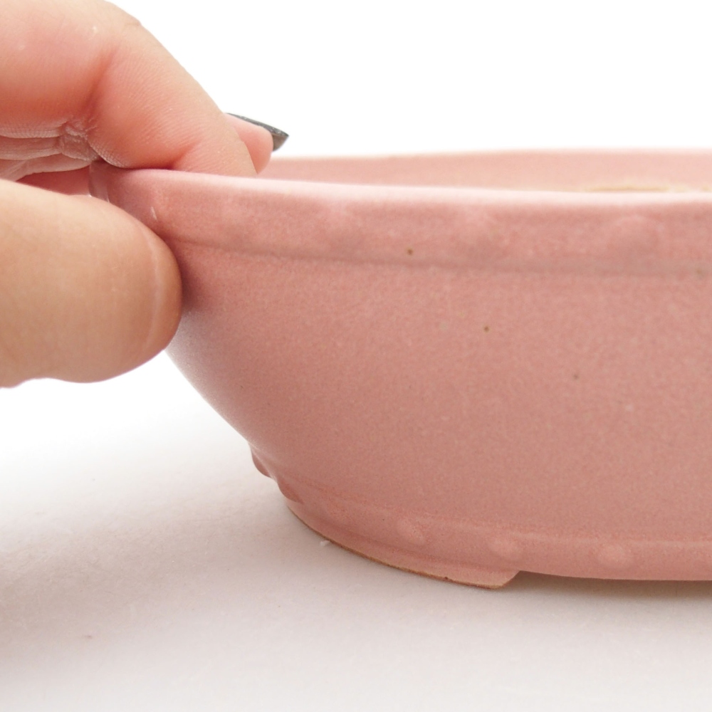 Ceramic bonsai bowl 18 x 18 x 5,5 cm, color pink