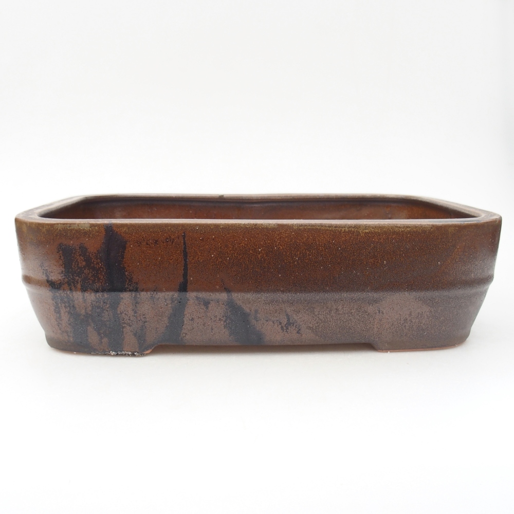 Ceramic bonsai bowl 27,5 x 20,5 x 7,5 cm, brown