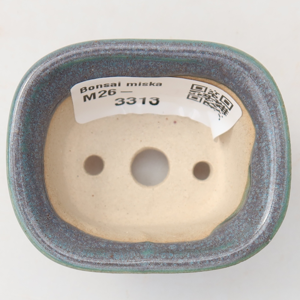 Ceramic bonsai pot, 6 x 5 x 3 cm, gray