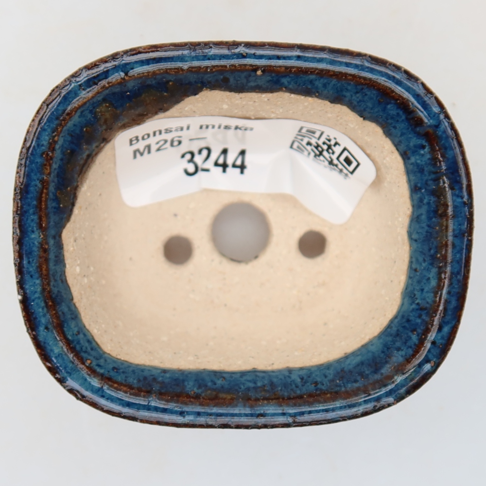 Ceramic bonsai pot, 6 x 5 x 3.5 cm, blue