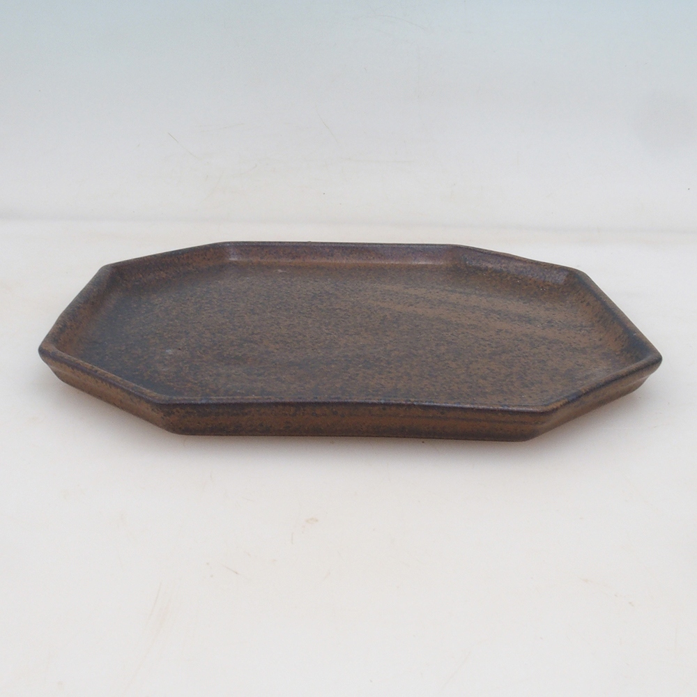 Ceramic bowl H14 - 18 x 18 x 1 cm - brown