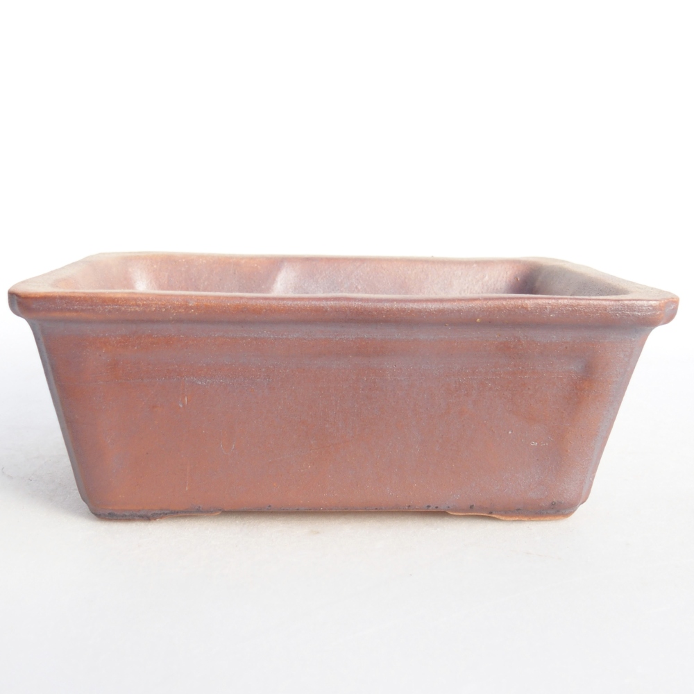 Ceramic bonsai bowl 11,5 x 8,5 x 4,5 cm, metal colour