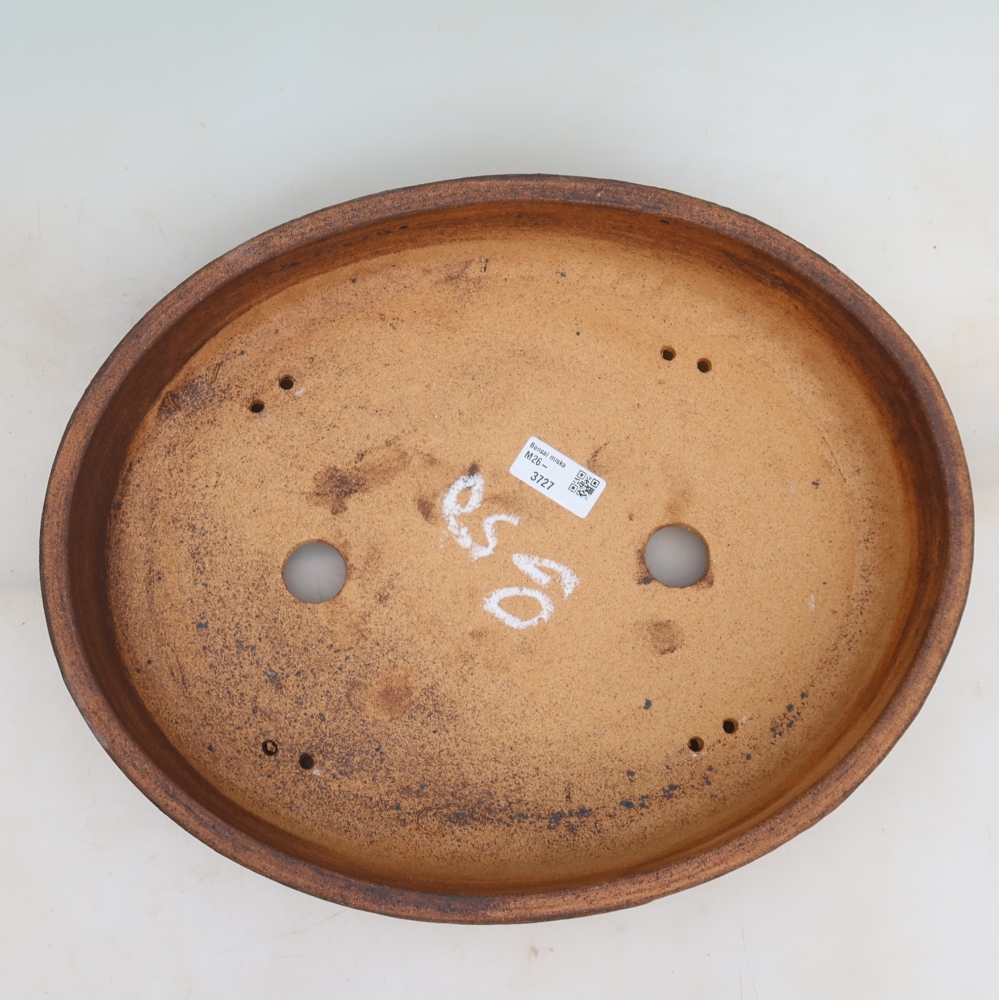 Ceramic bonsai pot, 38 x 30 x 7.5 cm, brown
