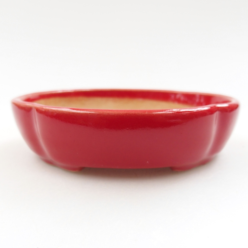 Ceramic bonsai bowl 11 x 11 x 3 cm, color red