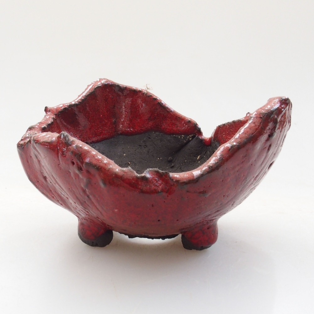 Ceramic shell 8 x 7,5 x 5 cm, color red