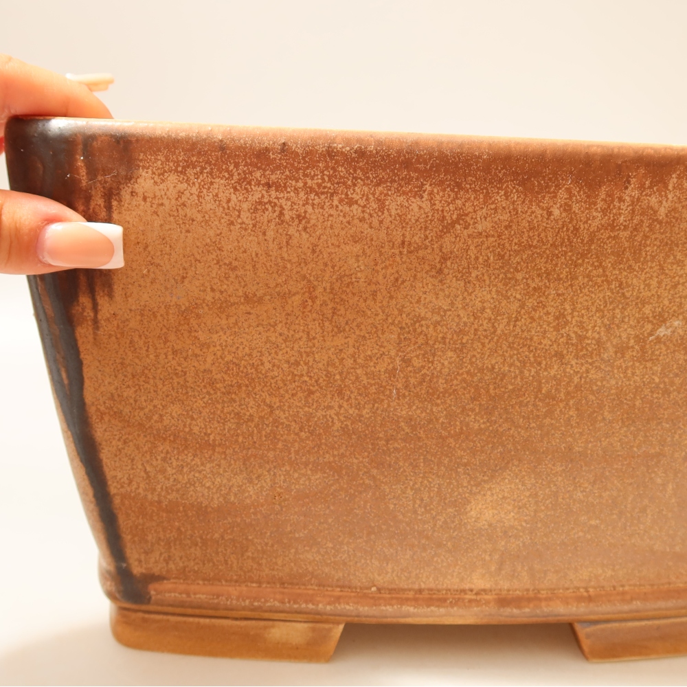 Ceramic bonsai pot, 26.5 x 26.5 x 15.5 cm, pink