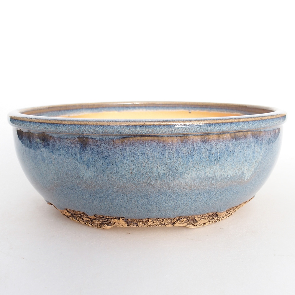 Ceramic bonsai bowl 19 x 19 x 7 cm, colour blue