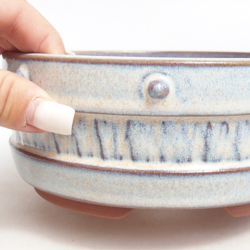 Ceramic bonsai bowl 16 x 16 x 6,5 cm, colour blue