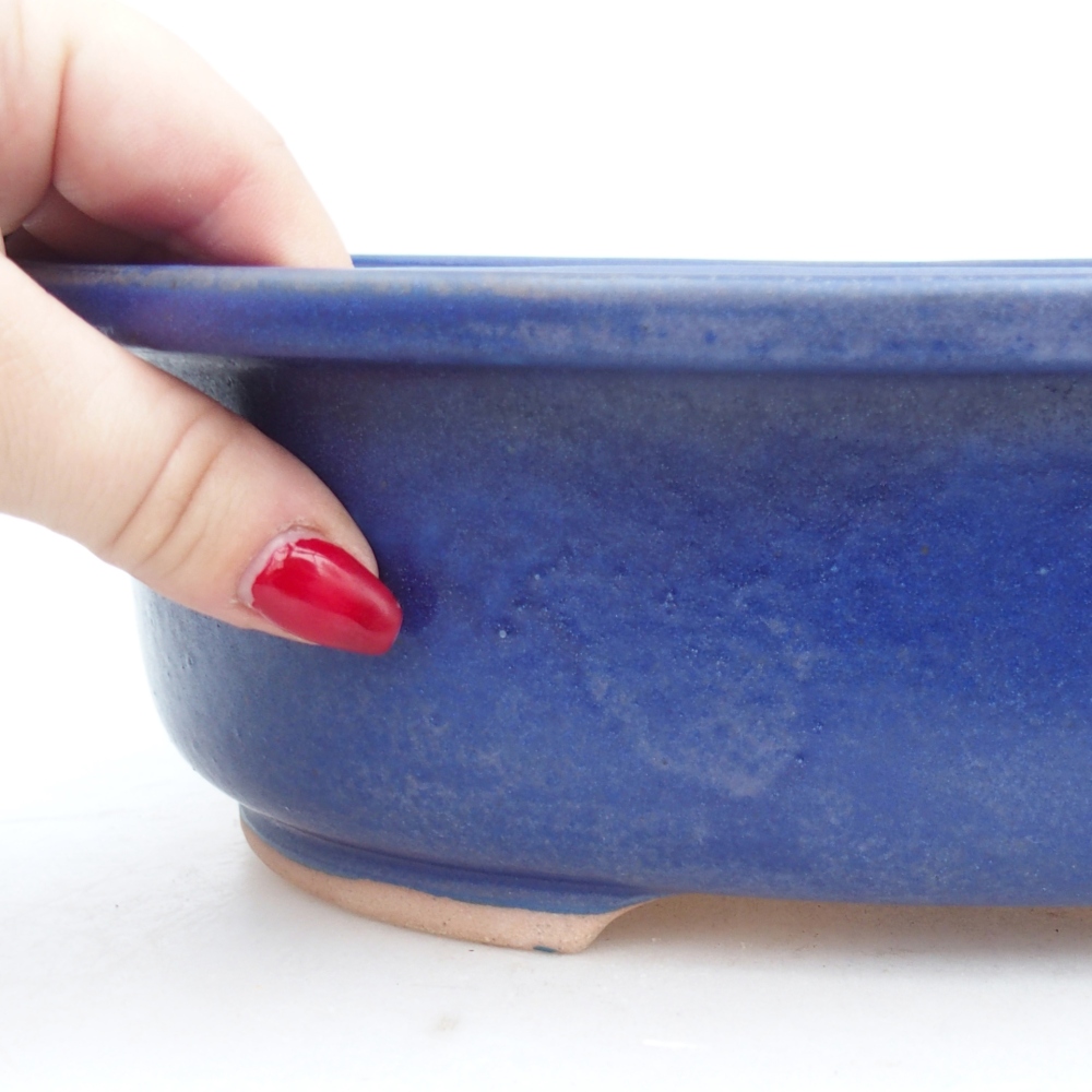 Ceramic bonsai bowl 26 x 22 x 8 cm, colour blue