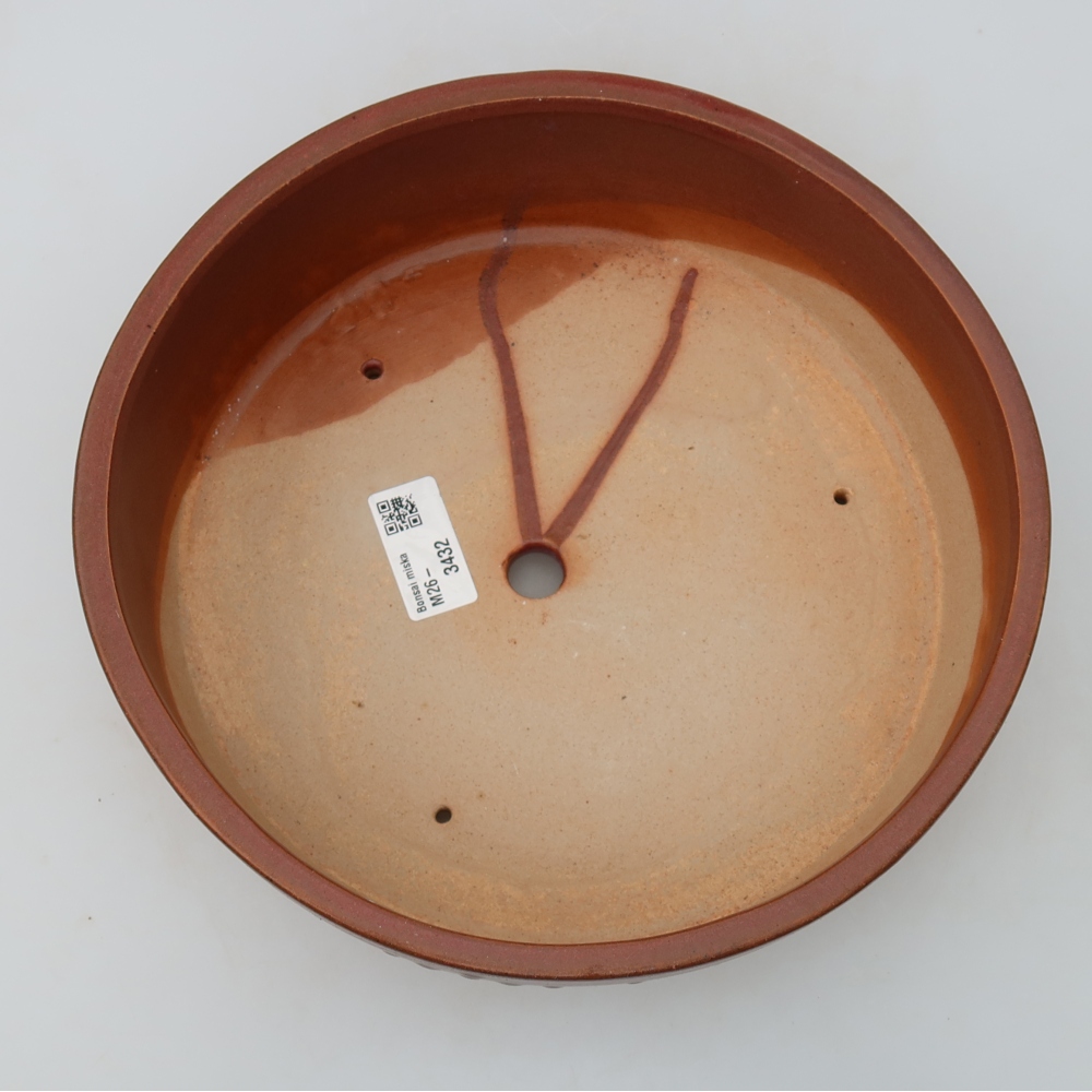 Ceramic bonsai pot, 24 x 24 x 7 cm, burgundy