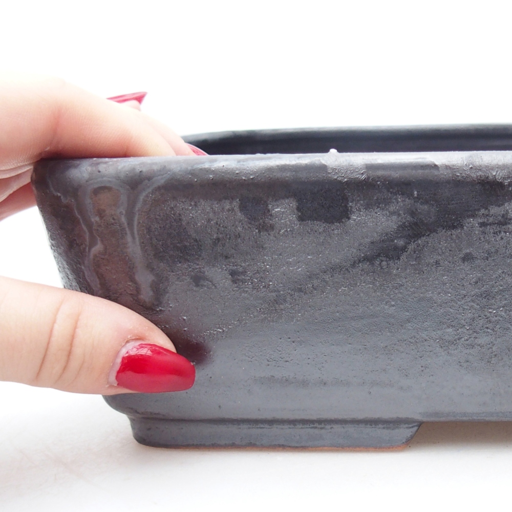 Ceramic bonsai bowl 26,5 x 20 x 6,5 cm, black
