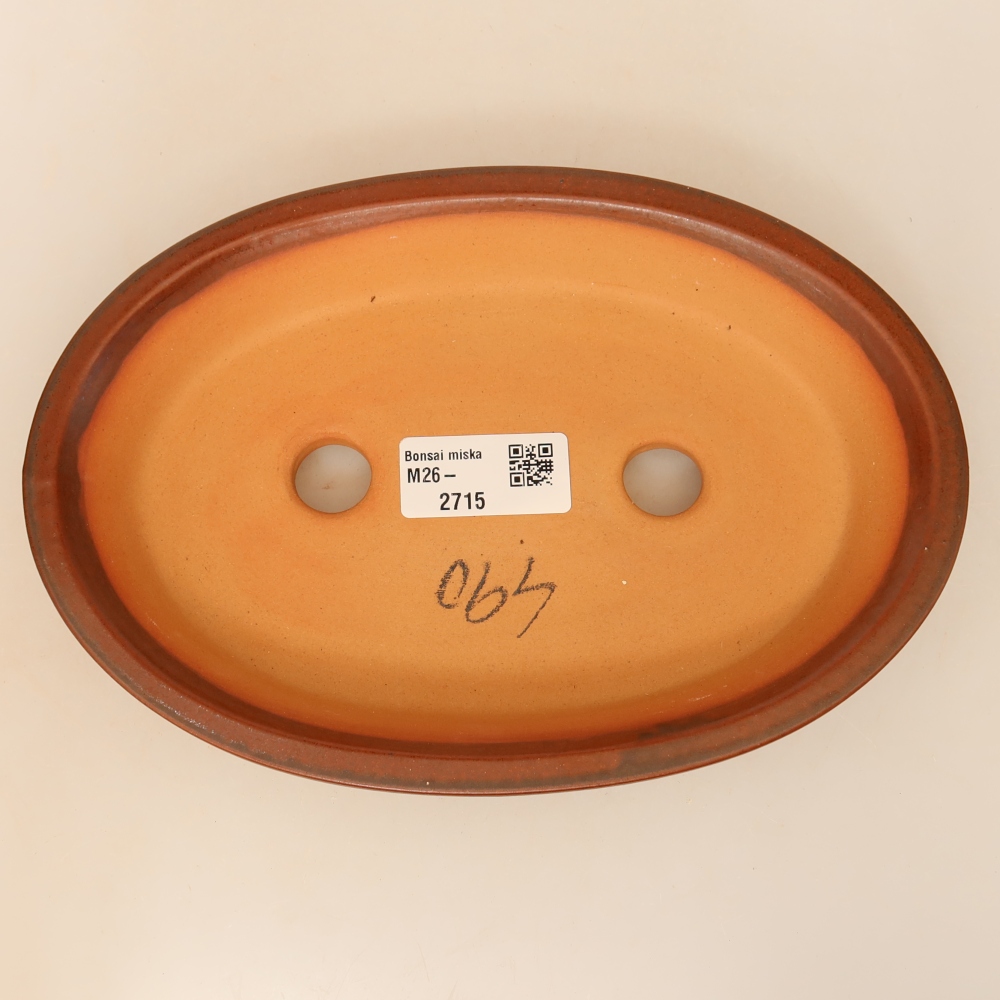 Ceramic Bowl  21 x 14.5 x 3.5 cm, brown