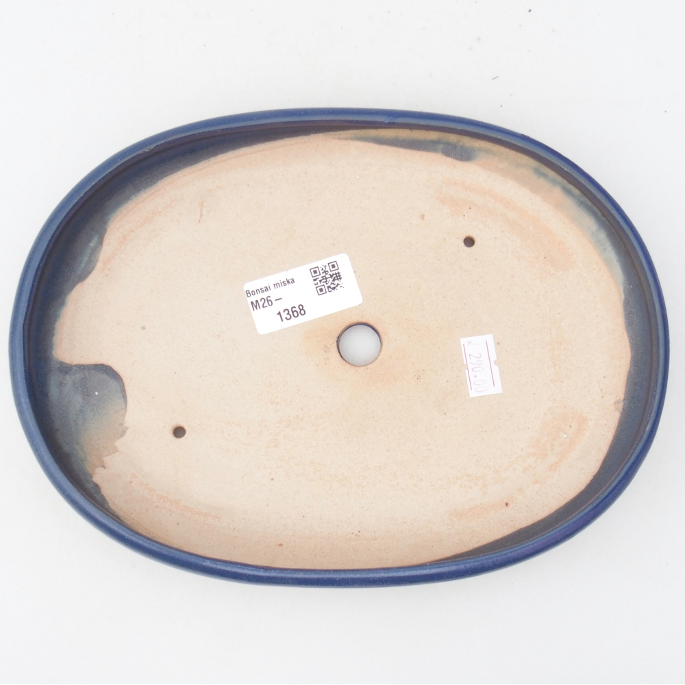 Ceramic bonsai bowl 22,5 x 16,5 x 3 cm, colour blue
