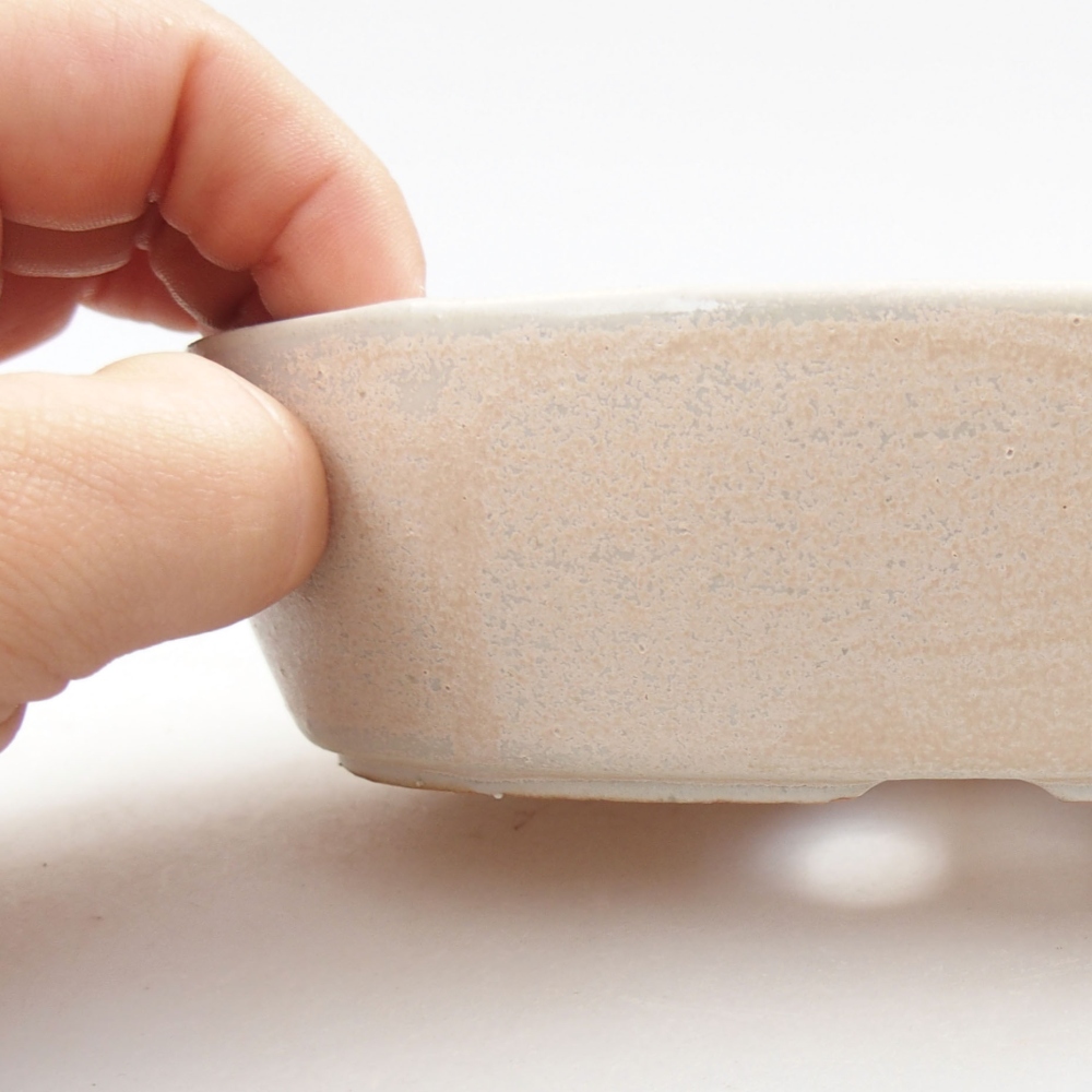 Ceramic bonsai bowl 15 x 9,5 x 4 cm, color beige
