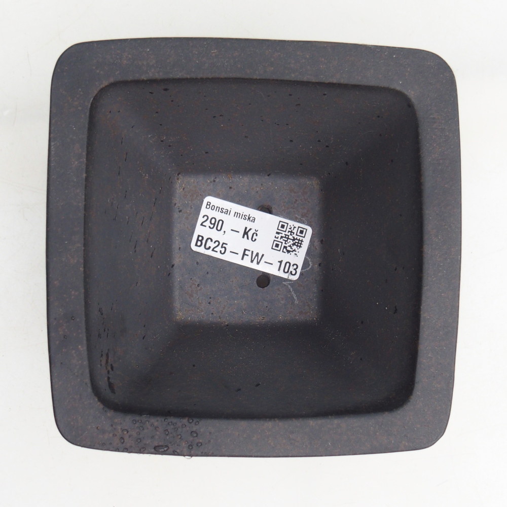 Ceramic bonsai bowl 12 x 12 x 7 cm, colour brownish ochre