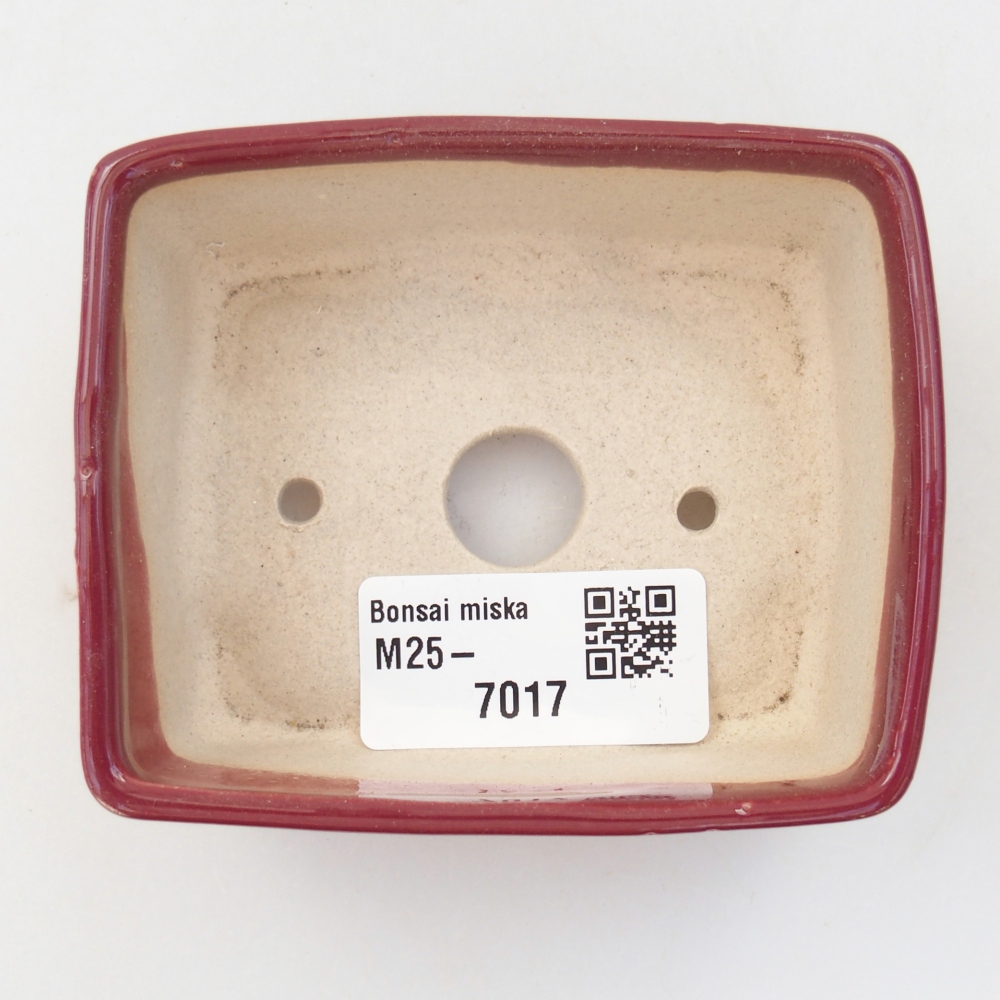 Ceramic bonsai bowl 8,5 x 7 x 3,5 cm, burgundy