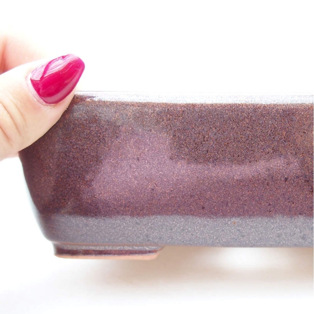 Ceramic bonsai bowl 16 x 11 x 5,5 cm, color brown